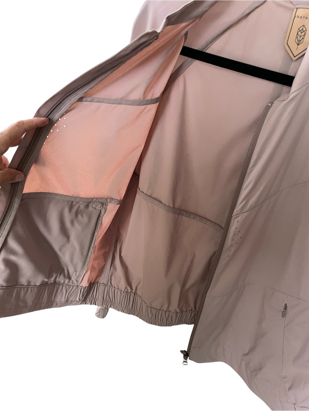 INDYGENA Dusty Mauve Athletic Bomber Jacket Lightweight Zip Front - Picture 3 of 6